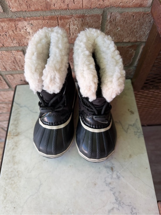 Sorel Other - Sorel Kids Black & White Sherpa-Lined Rain Snow Boots